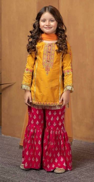 Kids Eid summer unstitched cotton lawn suit