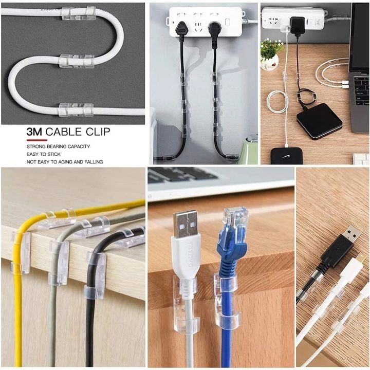 16/20pcs%20Cable%20Organizer%20Clips%20Cable%20Management%20Wire%20Manager%20Cord%20Holder%20USB%20Charging%20Data%20Line%20Bobbin%20Winder%20Wall%20Mounted%20Hook%20-%20Image%207