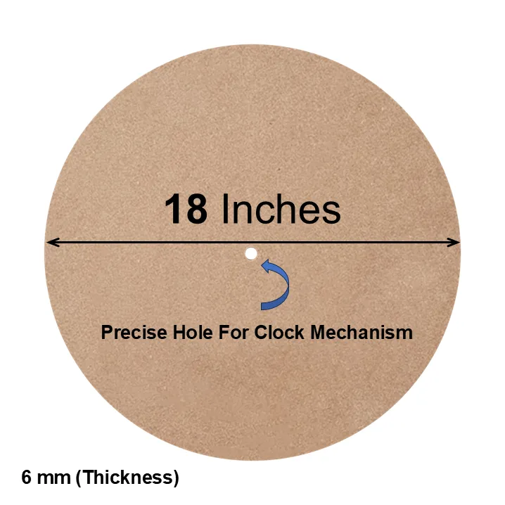 MDF Clock Base | 18 Inch Diameter | 6mm Thick MDF Clock Base for Resin ...