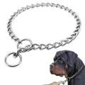 Stainless Steel Dog Collar Silver Cuban Link Dog Slip Chain Choke Collar Strong Slip Dog Collars for Large Dog 5.5MM 80CM 35KG/70KG. 