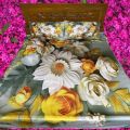 Premium King Size 3D Design Bed Sheet with 2 Pillow Cover & 1 Side pillow Cover.