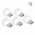 Pack of 5 & 1 USB LED Night Bulb | Night Bulb | LED Night Light | USB Light | USB Bulb | Night Light | Universal for Laptops, Power banks, Mobile Chargers & Other USB supported port. 