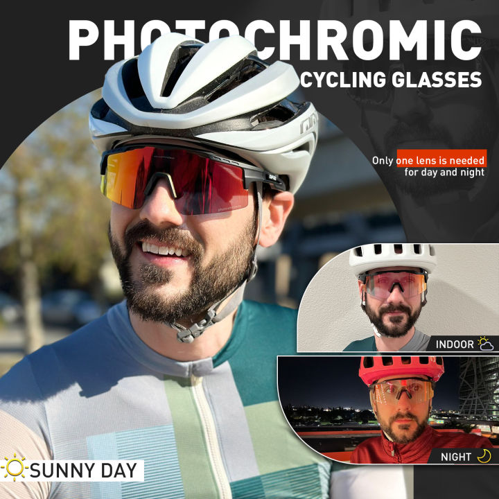 Photochromic%20Sunglasses%20UV400%20Bike%20Bicycle%20Glasses%20Men's%20Blue%20Sports%20Woman%20Cycling%20Eyewear%20Outdoor%20MTB%20Glasses%20Bike%20Goggles%20-%20Image%203