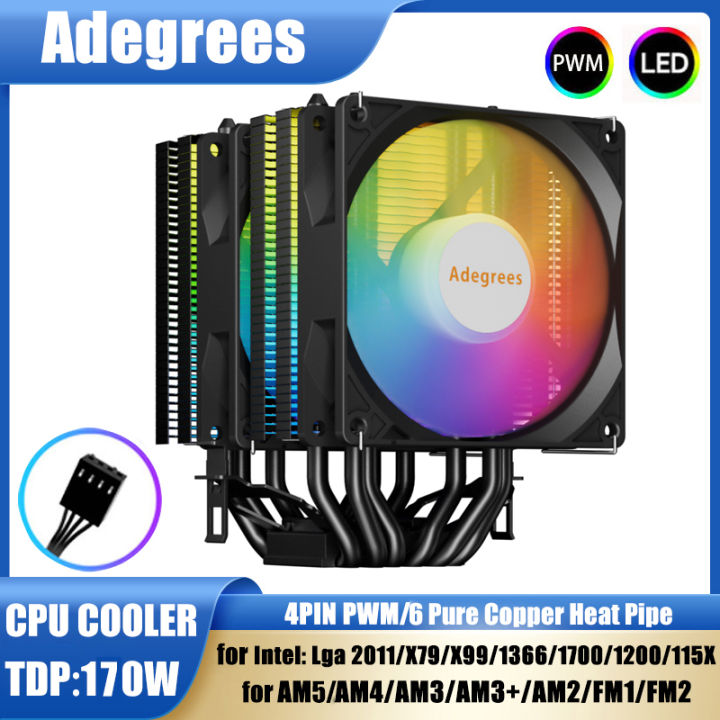 CPU Cooler 6 Heat Pipes 4Pin PC Procesor Tower Air Cooler for Intel LGA ...