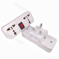 White Portable 250V 6/10A universal travel adaptor socket Europe extension socket power converter plug with on off light switch. 