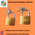 Premium Golden Padlock – 2-Inch & 2.5-Inch TRI Circle Lock for Motorbikes, Shop Shutters & Gates". 