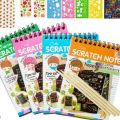 Rainbow Magic scratch note pad book A6 size with wooden stick 10 sheets. 