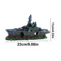Aquarium Decoration Shipwreck Landscape with Textured Rock Design - Fish Habitat, Solid Structure Suitable for Aquatic Pets.