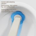 1 Set of New-Style Wall-Mounted and Stand-Type Dual-Use Disposable Toilet Brush Set, Clean and Hygienic Without Dirtying Your Hands, Comes with Antibacterial Cleaning Liquid and Replacement Brush Heads. 