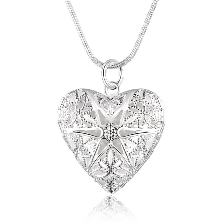 Hot%20925%20Sterling%20Silver%20Photo%20Frame%20Pendant%20Necklace%2018/20/22/24%20Inch%20Snake%20Chain%20For%20Woman%20Charm%20Wedding%20Fashion%20Jewelry%20-%20Image%204