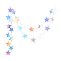 Gradient Silver Paper Star Garland for Kids Birthday Party Decoration Wedding Christmas Wall Hanging Banner Girl Boy Baby Shower. 