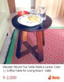 wooden coffee and tea table.