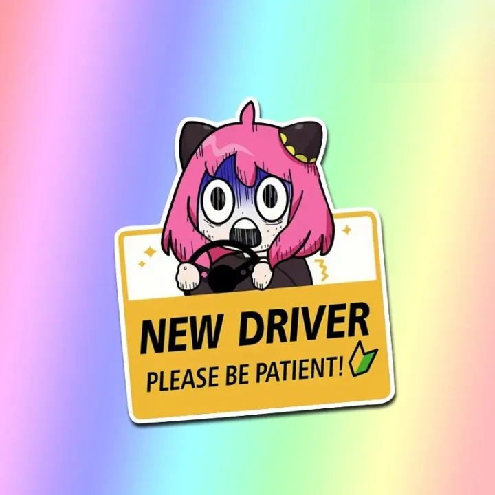 1Piece Anime Car Sticker New Driver for Bumper Decoration Cute Peep ...