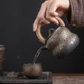 Japanese Ceramic Tea Cup - Vintage Rustic Stoneware, Handmade Single Cup, Zen Home & Tea Ceremony Use, Unique Design.