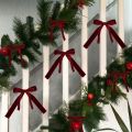 12pcs Burgundy Velvet Bows for Christmas Tree Decorations Wreath Garland Velvet Bows with Twist Tie. 