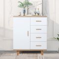 Customized, Modern 4 Drawers Dresser with 1 Door, Elegant Drawers Chest Dresser Storage Cabinet With Handels and Without Foot, Chest of Drawer Cabinet for Closet Bedroom, Living Room, Kids Room. 