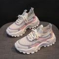 Ladies Chunky Sneakers 2025 Breathable Women Sneakers Platform Flat Shoes Green Casual Trainers Stylish Comfortable Shoes. 