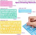 Crystal Flexible Stencils 1 inch letter Size- Alphabet Number Stencils-Letter Stencils Set, Plastic Alphabet Number Stencils Template Rulers Assorted Colors Sizes Lettering Guides Set for Adults Kids Drawing Painting Learning DIY, Random Colors. 