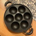 7 Hole Cooking Cake Pan Cast Iron Omelette Pan Non-Stick Cooking Pot Breakfast Egg Cooker Cake Mold Kitchen Cookware Kitchenware. 