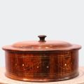 Handcrafted Wooden Hot Pot for Bread – Elegant Insulated Roti Box with Lid for Warm & Fresh Bread. 