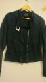 women's crop jacket jersey double ziplock black medium size trendy style for girls. 