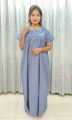 Pure Cotton Star Embroidery Maternity Maxi Dress, Free Size. 