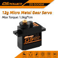 DSpower SG90 MG90S 9g 12g Mini Micro Servo Motor Metal Gear Servo for 450 Helicopter SCX24 RC Car WLtoys Axial TRX Airplane. 