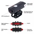 2 Pcs Bicycle Rechargeable Front And Back Cycle Light Cycling Lamp USB Headlight With Rear Tail Light Bicycle Accessories. 