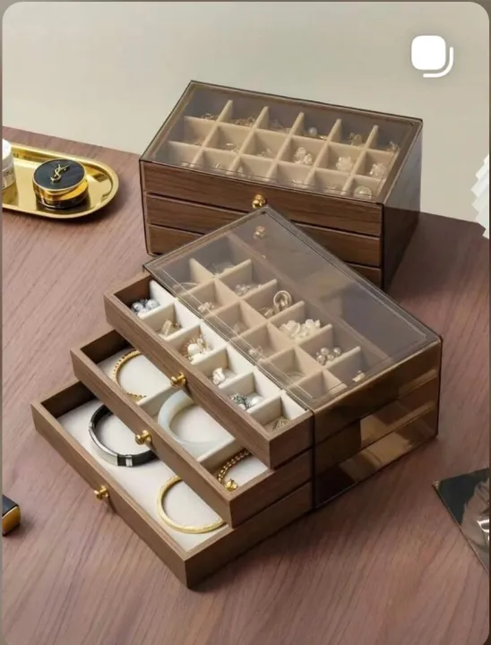 Acrylic%203-Drawer%20Velvet%20Jewelry%20Organizer%20Box%20%E2%80%93%20Multi-Functional%20Storage%20Trays%20for%20Earrings,%20Rings,%20Bracelets,%20Pendants%20&%20Watches%20%20Gift%20for%20Women%20-%20Image%205