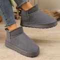 Classic one-step snow boots with thick soles, lined and padded for warmth, versatile cotton short boots. 