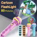 10 Cards Cartoon Projection Flashlight 80 Patterns Creative Children Flashlight Toy Projector Baby Toys Bedtime Story Book Toy. 