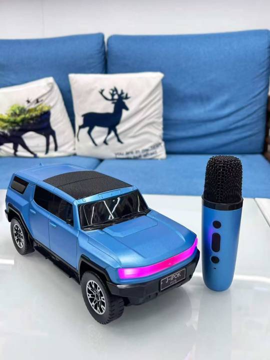 J-iPOK P378 10W Powerful Wireless Bluetooth Speaker | Car Shape Portable Speaker with TWS, LED Lights, Built-in Microphone & Rechargeable Battery