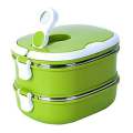 Thermal Lunch Box Bento Lunch Box with Stainless Steel Thermal Insulation, 2 Layer of Food Containers Leak Proof For Kids, Adult. 