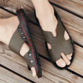 Summer Men Slippers Genuine Leather Breathable Clogs Sandals Beach Classics Leather Slides Outdoor Flip Flops Plus Size Men Shoe. 
