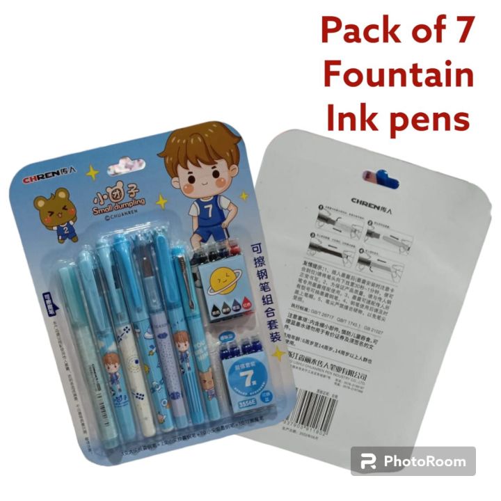 fountain%20ink%20pen%20set%20for%20boys%20and%20girls%206%20pens%20&%201%20ink%20remover%20cartridges%20ink%20pen%20plastic%20body%20by%20chren%20stationery%20china%20-%20Image%204