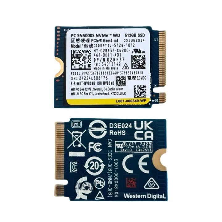 WD SN5000S 512GB M.2 2230 SSD NVMe PCIe4x4 Gen4