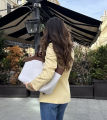 ETJ 2025  women's new elegant fashion retro round neck cut waist slit long-sleeved casual suit jacket. 