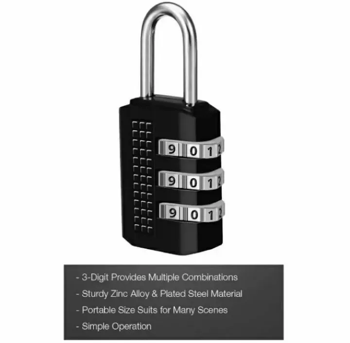 3%20Digit%20Dial%20Code%20Number%20Combination%20Lock%20Padlock%20Small%20Portable%20Lug...%20-%20Image%203