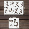 1 Set A4 and 6inch Kokopelli Stencils Tribal Style Painting Templates for Wall Fabric Canvas Bag DIY Decor. 