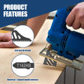 10Pcs 112mm Jigsaw Blade T Shank Extra Long Scroll Saw Blades Carbon Steel Coarse Tooth Cutter for Wood Cutting Tight Spaces. 