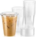 20 Clear Plastic Fruit Cups with Flat Lids PET Disposable Parfait Crystal Cups Suitable for Ice Coffee Juice and Beer Tumblers. 