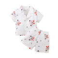 2PCS Pajama Set Cartoon Cute Pattern Short Sleeved Top+Shorts Comfortable and Soft Summer Home Wear for Baby Boy&Girl 0-3 Years. 