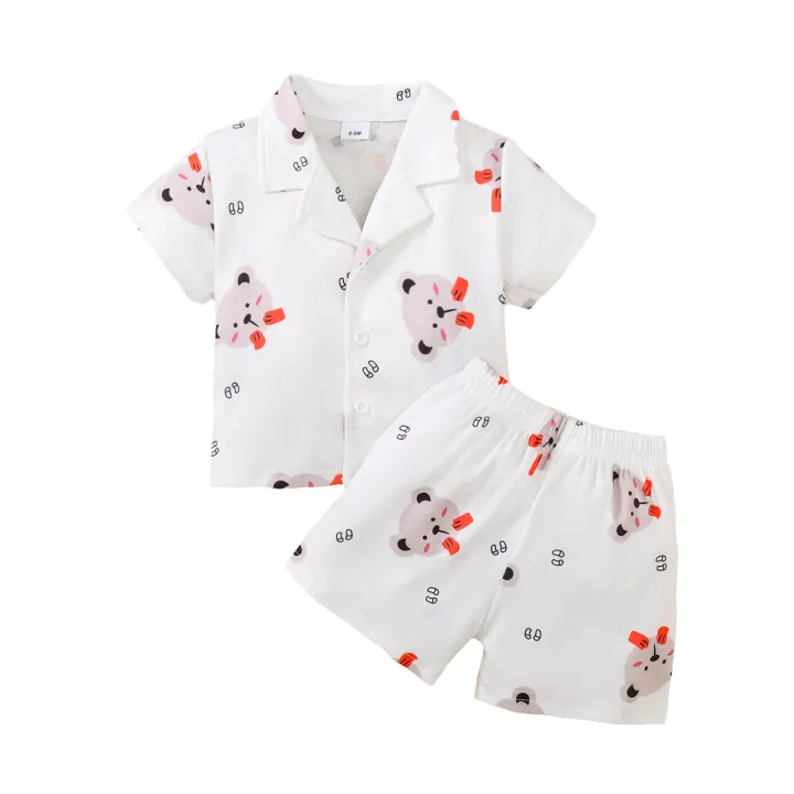 2PCS%20Pajama%20Set%20Cartoon%20Cute%20Pattern%20Short%20Sleeved%20Top+Shorts%20Comfortable%20and%20Soft%20Summer%20Home%20Wear%20for%20Baby%20Boy&Girl%200-3%20Years%20-%20Image%207