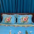 New Design Luxury Panel Bedsheet king size(8feet×7.5feet) with 2 standard size pillows cover for home decorations..