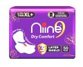 NIINE Naturally Soft Ultra Thin XL+ Large pack Sanitary Napkins for Heavy Flow (Pack of 1) 50 Pads with Free Biodegradable Disposal Bags. 