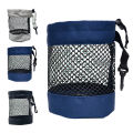 Polyester Golf Ball Storage Bag with Drawstring Closure - Mesh Pocket Design for Easy Organization, Available Gray/Blue/Black,.