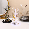1pc Plastic White/Black/Transparent Tree Shap Jewelry Display Stand Necklace Ring Bracelet Organizer Circular Base Jewelry Tray. 