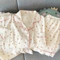 Women Pajamas Sets Short Sleeve Nightwear Top and Pants Sleepwear 3 Piece Pjs Loungewear Fashion Print Pyjamas Set Nightwear.