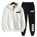 New in Women Tracksuit Trend Printing Hooded Sweatshirts Pants 2Pcs Set Casual Zipper Overcoat Suit Daily Clothing Autumn Winter. 