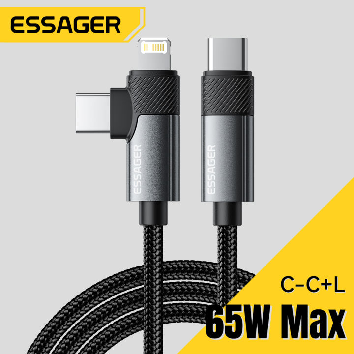 Essager 2 in 1 USB Type C Cable 65W PD Fast Charging Wire Type C To Lightning Cable For iPhone 15 14 Pro Max MacBook iPad